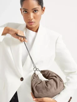 Suede Brioche Hobo Bag