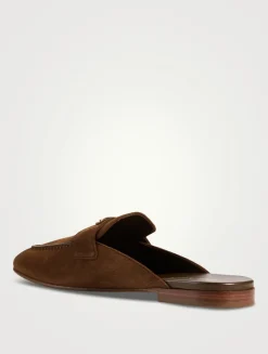 Suede Loafer Mules
