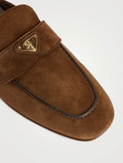 Suede Loafer Mules