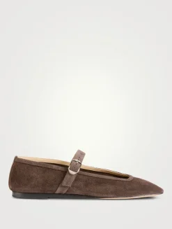 Suede Mary Jane Ballet Flats