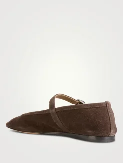 Suede Mary Jane Ballet Flats