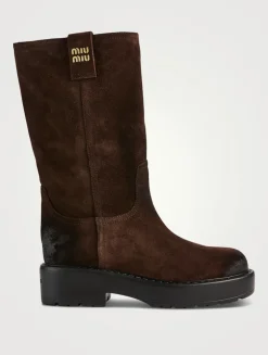Suede Mid-Calf Boots