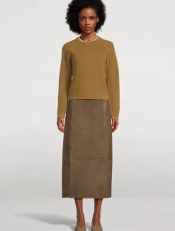 Suede Midi Skirt