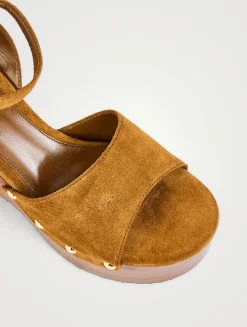 Suede Platform Wedge Sandals