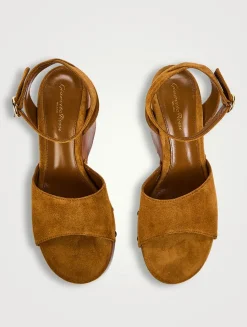 Suede Platform Wedge Sandals