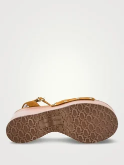 Suede Platform Wedge Sandals