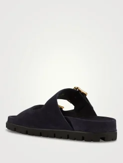 Suede Slide Sandals