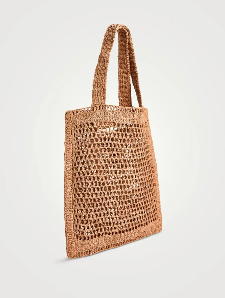 Summer Banana Raffia Tote Bag