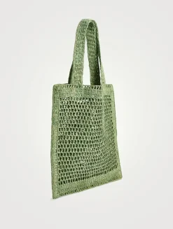 Summer Banana Raffia Tote Bag
