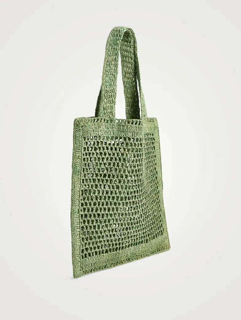 Summer Banana Raffia Tote Bag