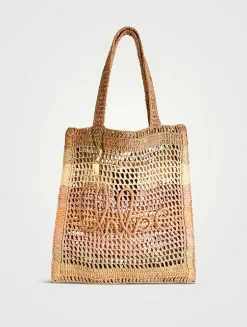 Summer Banana Raffia Tote Bag