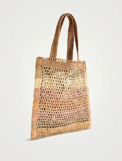 Summer Banana Raffia Tote Bag