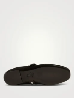 Supermoto Leather Mary Jane Ballet Flats