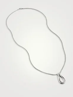 Surf Sterling Silver Link Pendant Necklace