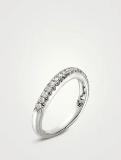 Surf Sterling Silver Ring With Pavé Diamonds