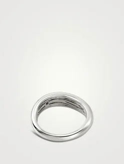 Surf Sterling Silver Scattered Diamond Ring