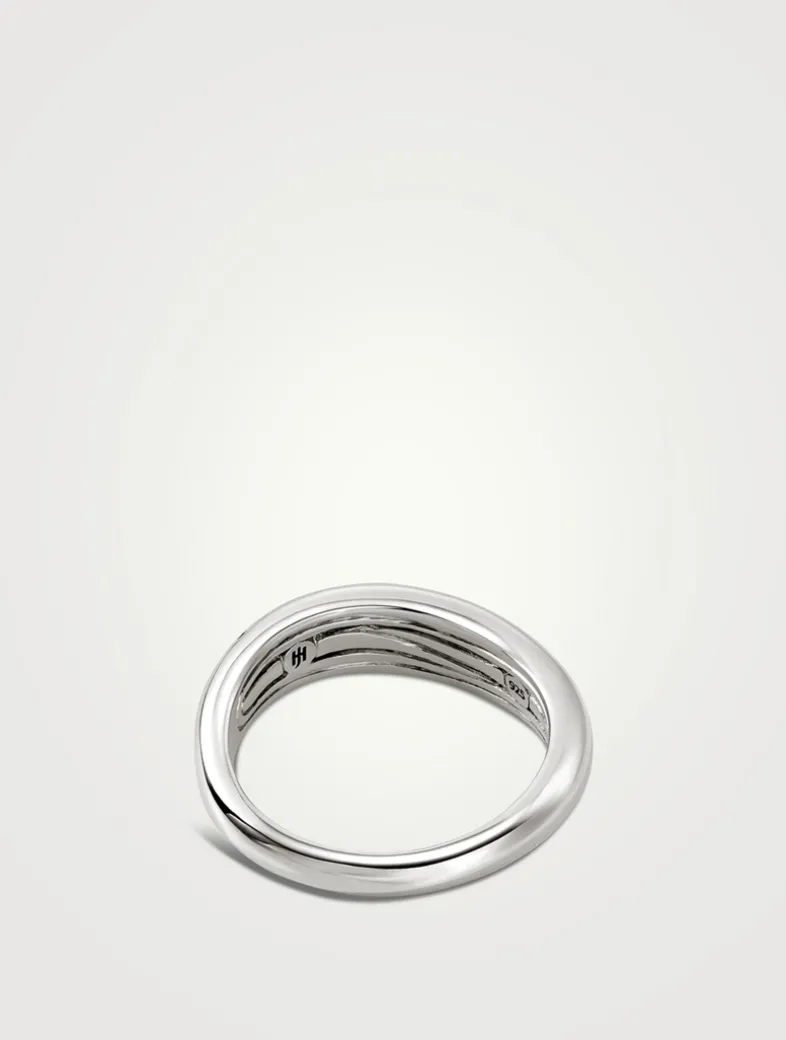 Surf Sterling Silver Scattered Diamond Ring