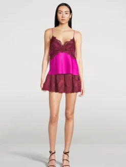 Talulah Lace-Trimmed Satin Cami
