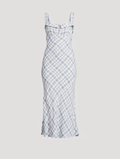 Tancy Bias-Cut Dress In Check Print