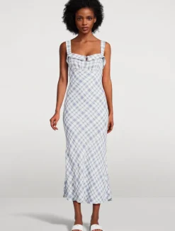 Tancy Bias-Cut Dress In Check Print