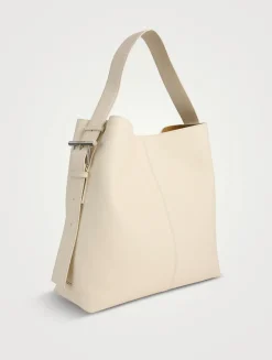 T-Bar Sling Leather Shoulder Bag