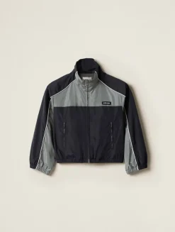 Technical Silk Zipper Blouson Jacket