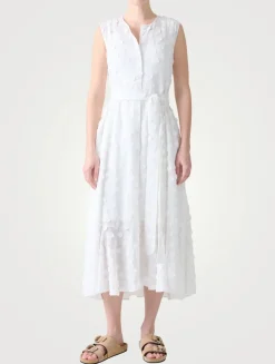 Techno Georgette Belted Shirt Dress