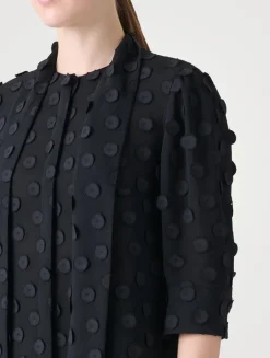 Techno Georgette Tie-Neck Shirt