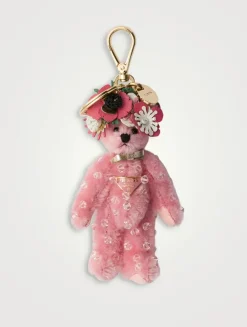 Teddy Bag Charm With Metal Ring