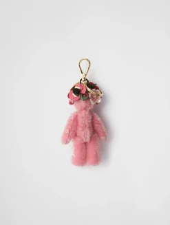 Teddy Bag Charm With Metal Ring