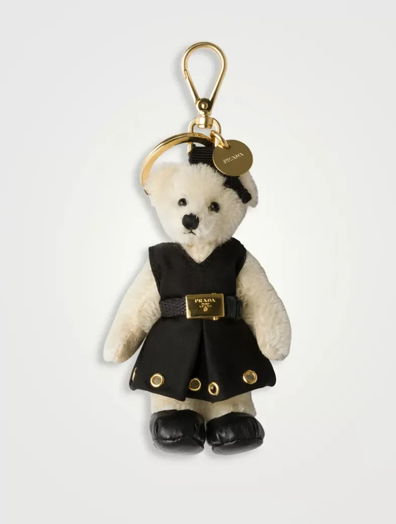 Teddy Bag Charm With Metal Ring
