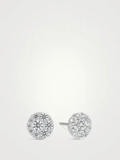 Tessa 18K White Gold Diamond Circle Earrings
