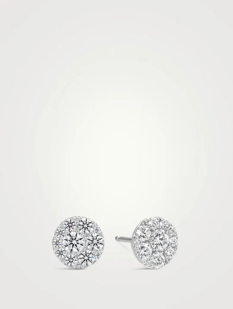 Tessa 18K White Gold Diamond Circle Earrings