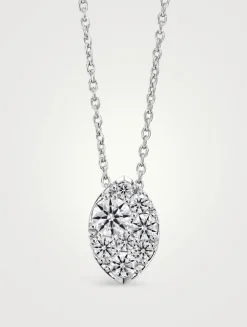 Tessa 18K White Gold Diamond Navette Pendant Necklace