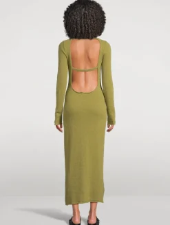 Textured Knit Long-Sleeve Dress