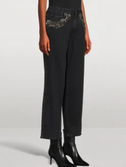 The Beaded Straight Jeans