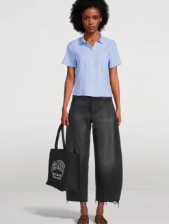 The Bubble Barrel-Leg Crop Jeans