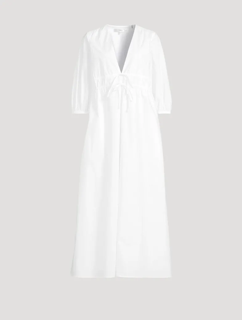 The Cinched Poplin Maxi Dress