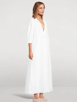 The Cinched Poplin Maxi Dress