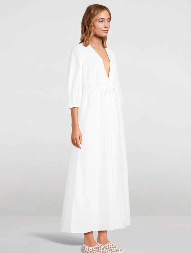 The Cinched Poplin Maxi Dress