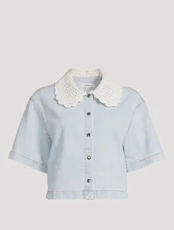 The Crochet Collar Denim Shirt