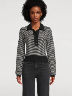 The Graduate Stripe Jacquard Polo Sweater