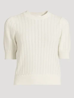The Ladder Pointelle Cashmere Sweater