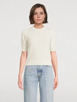 The Ladder Pointelle Cashmere Sweater