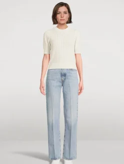 The Ladder Pointelle Cashmere Sweater