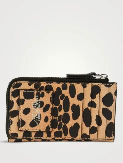 The Leather Zip Wallet In Cheetah Print