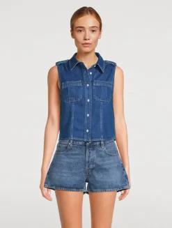 The Major Cropped Denim Shirt