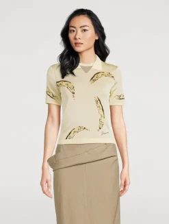 The Marino Banana Jacquard Polo Shirt