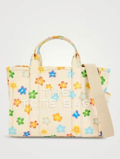 The Medium Canvas Tote Bag In Wild Daisy Print