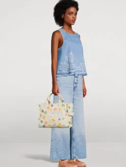 The Medium Canvas Tote Bag In Wild Daisy Print